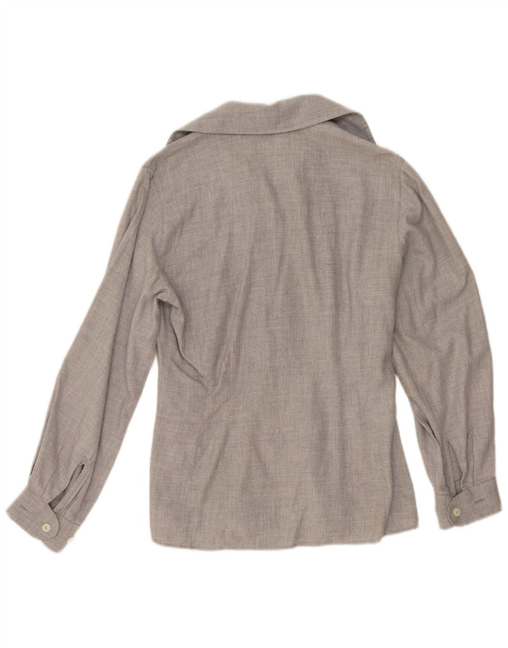 Camisa feminina Sisley IT 42 algodão cinza médio