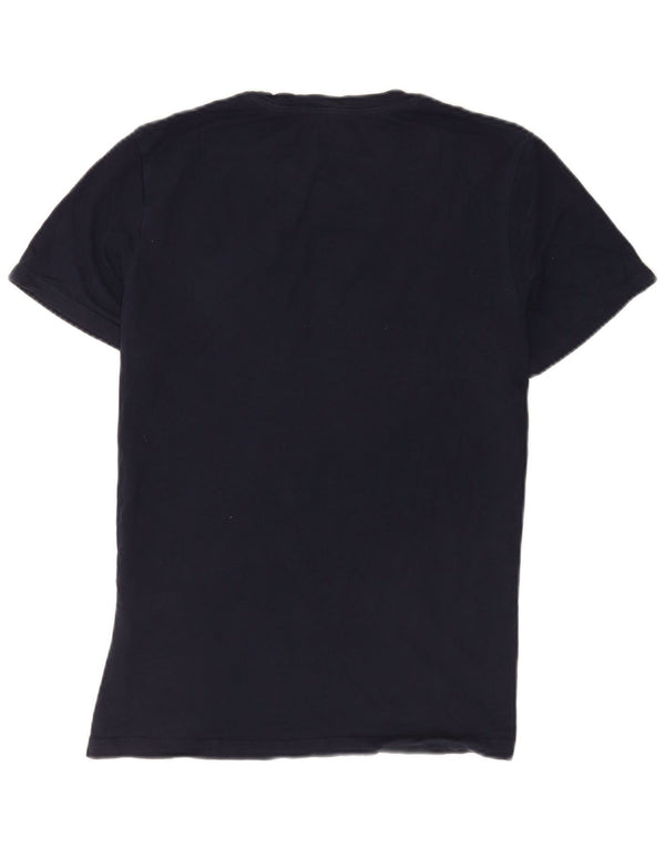 Camiseta gráfica masculina Jack & Jones Top médio algodão azul marinho