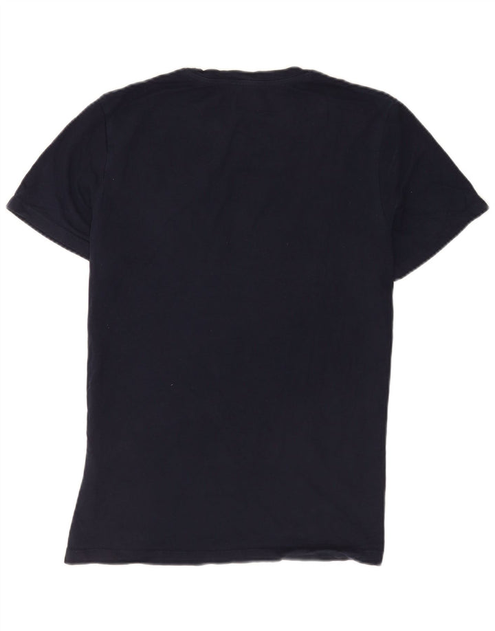 Camiseta gráfica masculina Jack & Jones Top médio algodão azul marinho