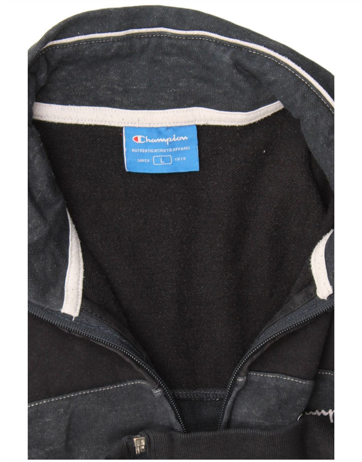 Jaqueta masculina de agasalho Champion grande bloco colorido preto