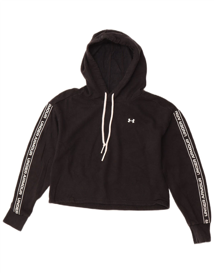 UNDER ARMOUR Suéter feminino oversized com capuz e corte gráfico Reino Unido 6 XS preto