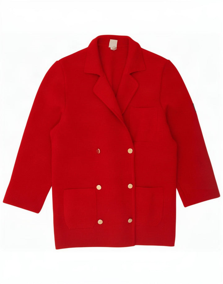 Jaqueta blazer feminina de malha com peito duplo Ocean Star Reino Unido 14 vermelho médio
