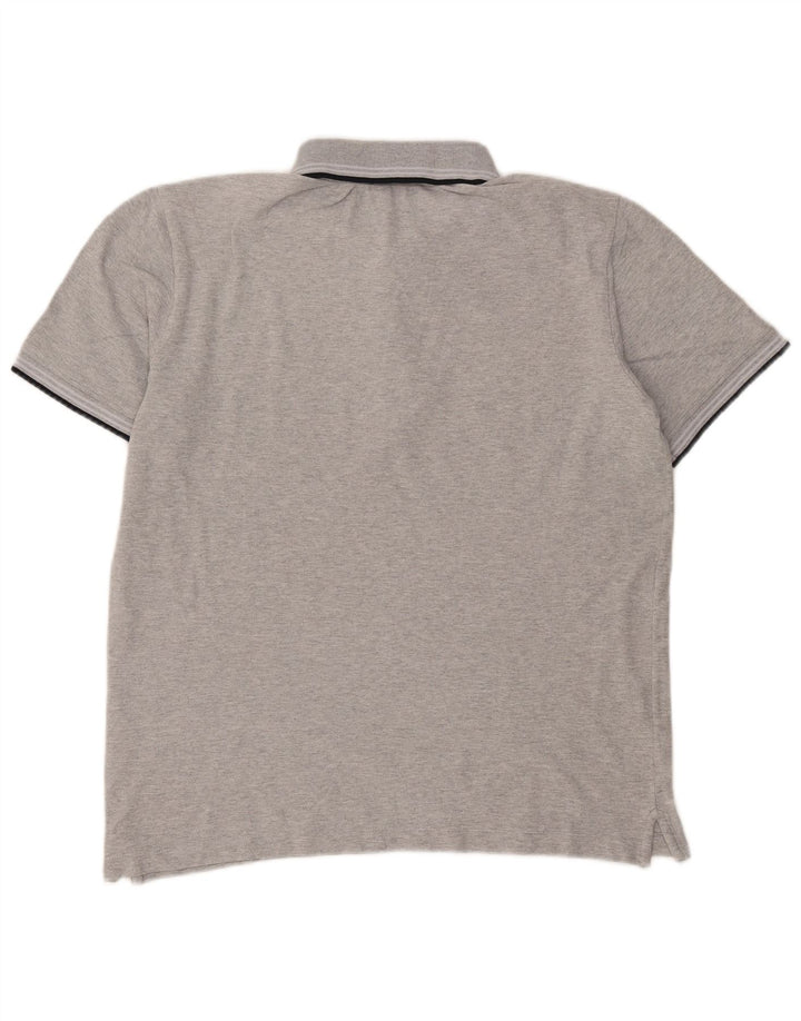 Camisa polo masculina BENETTON grande algodão cinza