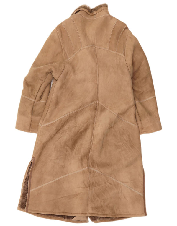 Casaco feminino vintage de shearling EU 42 grande marrom