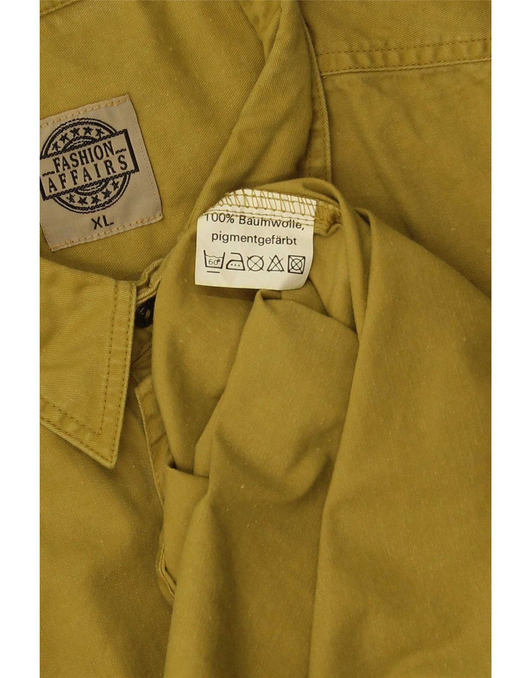 Camisa masculina vintage XL algodão amarelo
