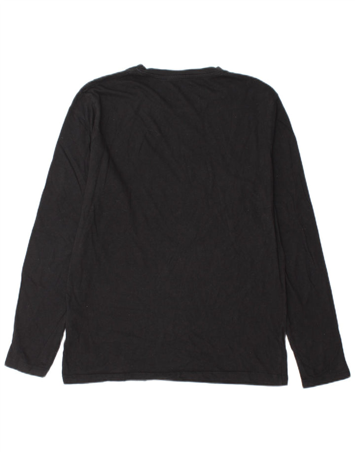 Jack & Jones Camiseta masculina gráfica de manga comprida de algodão preto médio