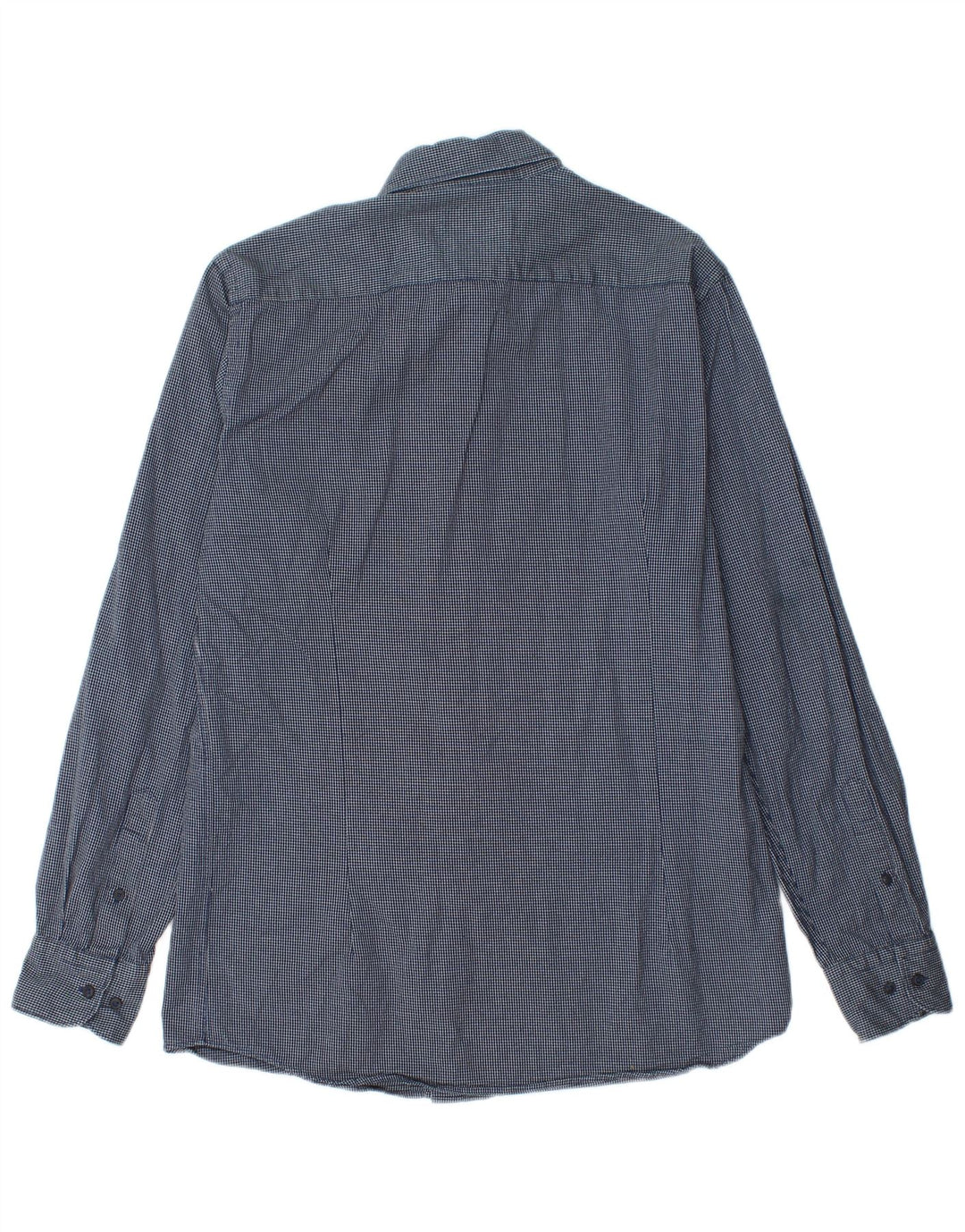 Camisa masculina Massimo Dutti de algodão xadrez médio azul marinho