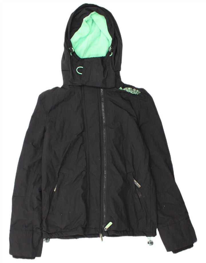 Jaqueta corta-vento feminina Superdry UK 10 pequena preta
