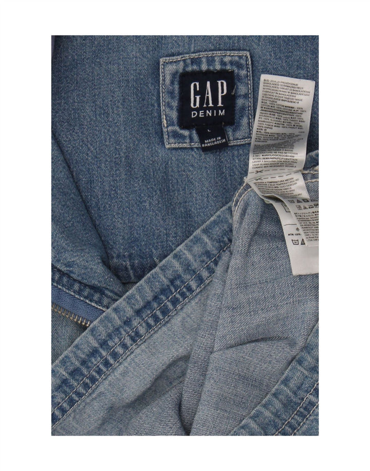 Jaqueta jeans feminina com capuz e pulôver Gap Reino Unido 16 grande algodão azul