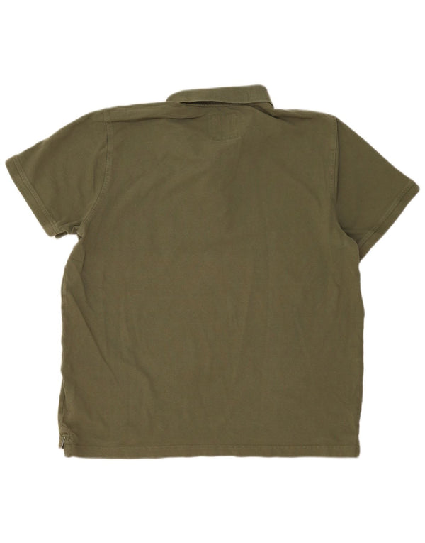 Camisa polo masculina 2XL de algodão cáqui da Crew Clothing