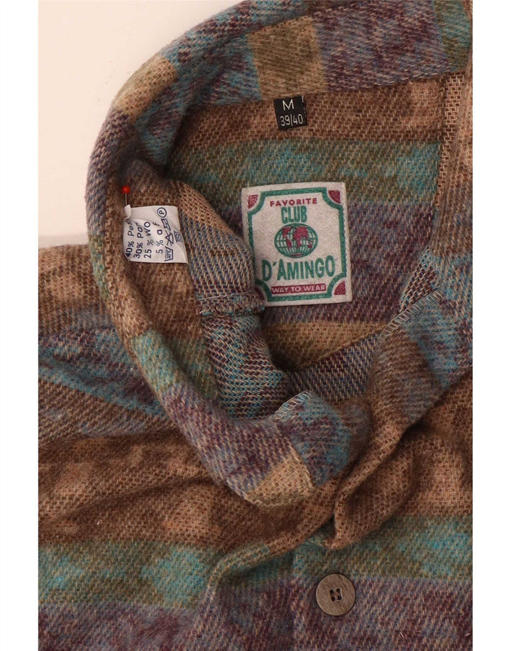 Camisa masculina de flanela Club D'Amingo tamanho 38/40 médio multicolorido Fair Isle