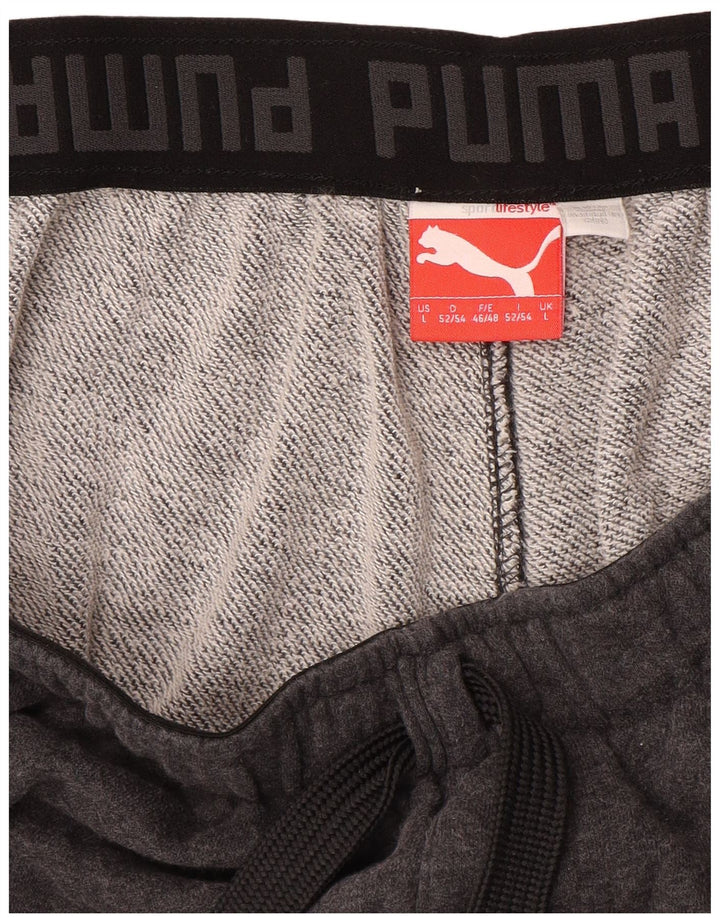 Shorts esportivos masculinos PUMA grandes cinza