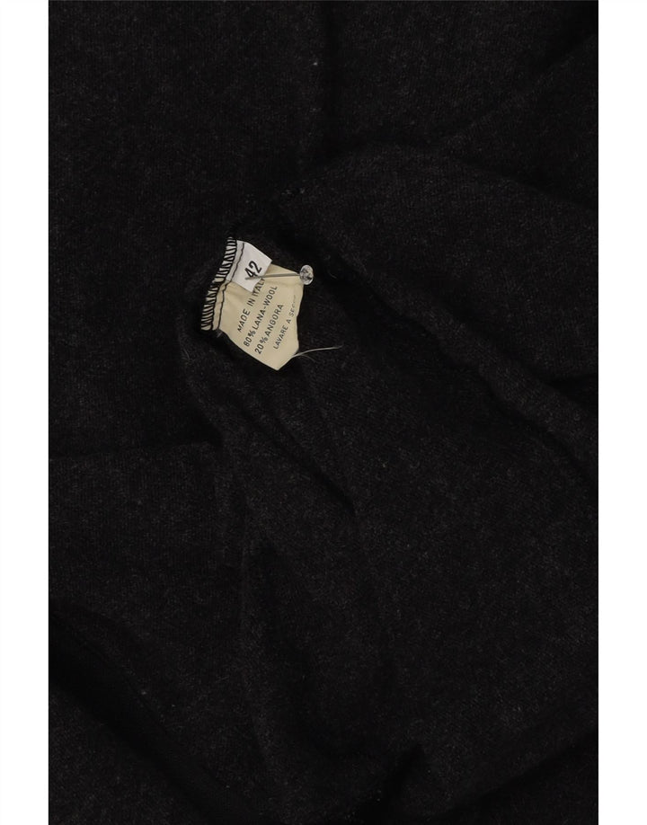 Suéter cardigã feminino vintage IT 42 lã cinza médio