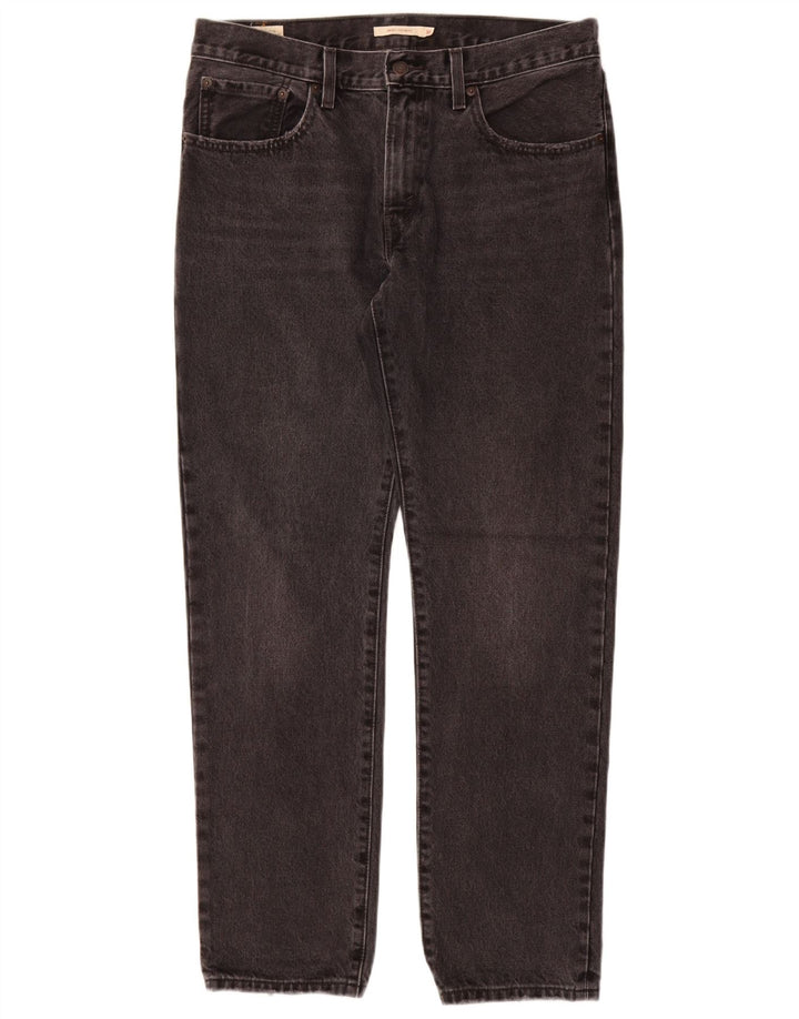 Calça jeans reta feminina de cintura média LEVI'S W30 L31 algodão cinza