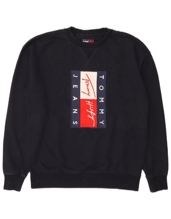 Tommy Hilfiger moletom gráfico masculino jumper XS azul marinho algodão