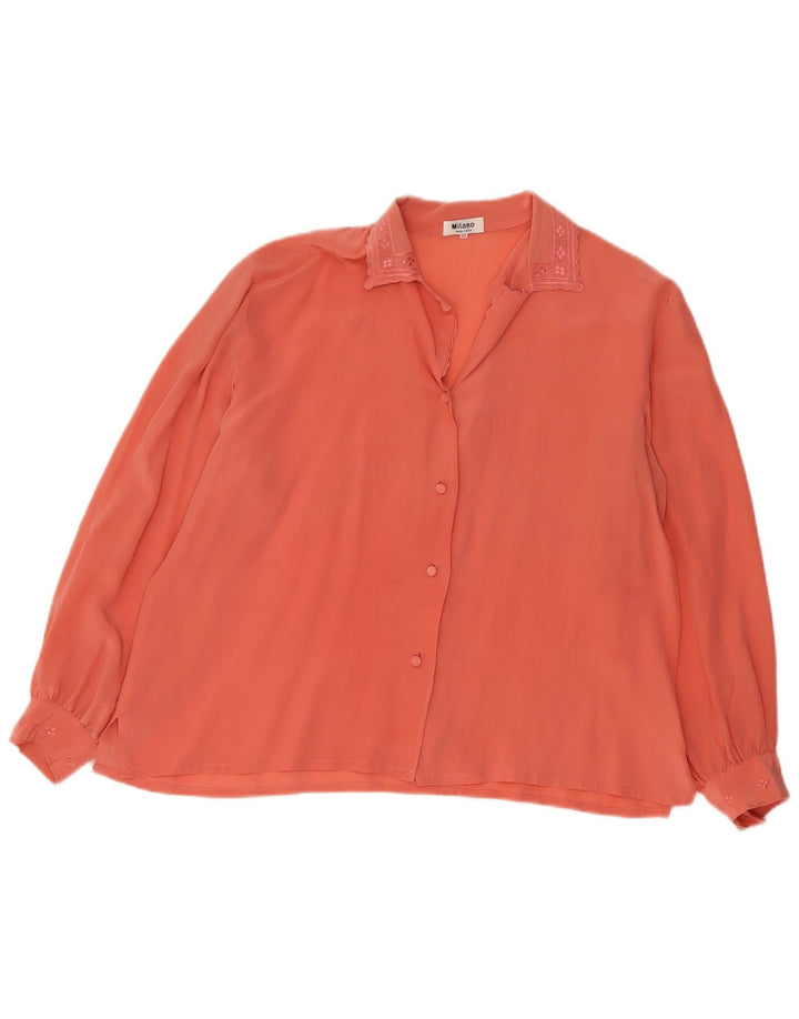 Blusa camisa feminina vintage EU 42 grande seda rosa