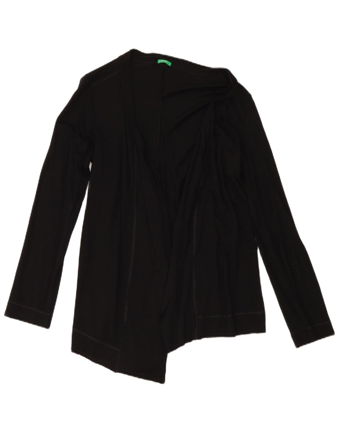 Suéter cardigã assimétrico feminino Benetton Reino Unido 12 médio preto