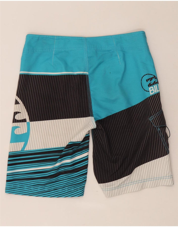 Billabong Mens Graphic Natação Shorts Médio Azul Colourblock Poliéster
