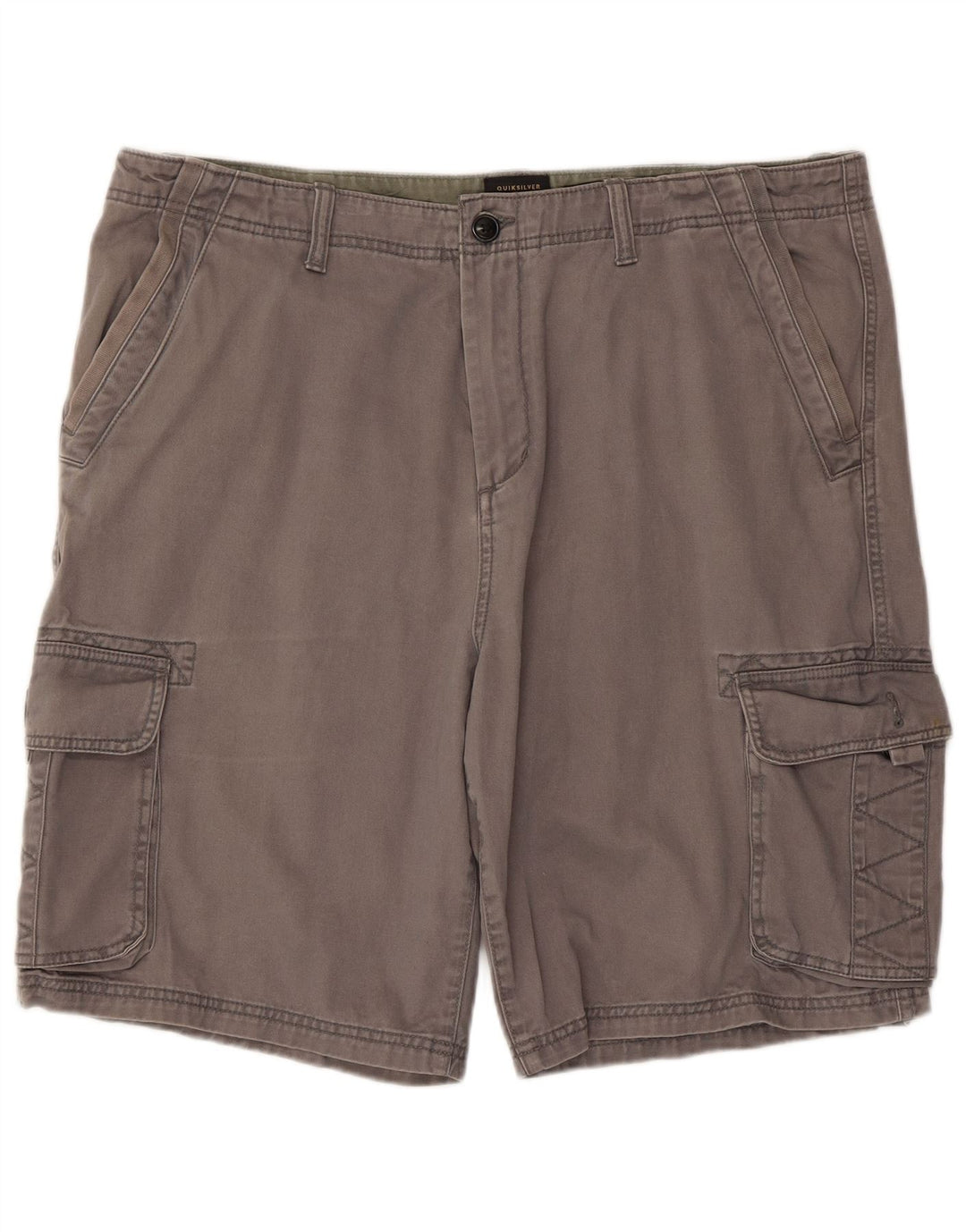 Quiksilver Mens Regular Fit Cargo Shorts W38 XL Algodão Cinza