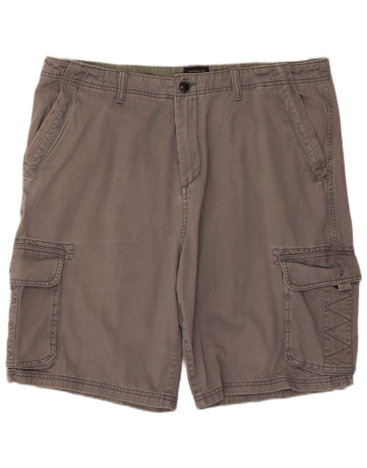 Quiksilver Mens Regular Fit Cargo Shorts W38 XL Algodão Cinza