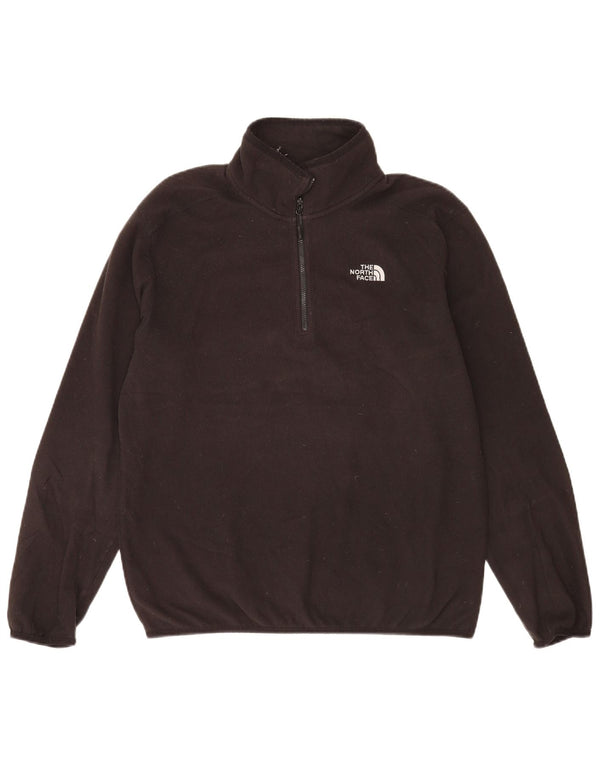 Suéter de lã masculino The North Face com zíper e gola média poliéster preto