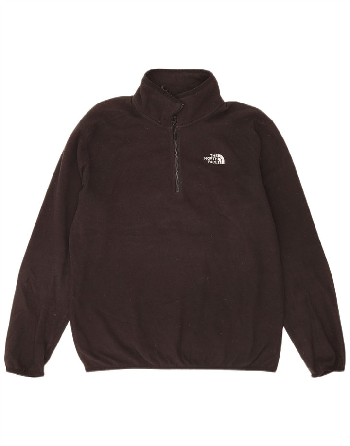 Suéter de lã masculino The North Face com zíper e gola média poliéster preto