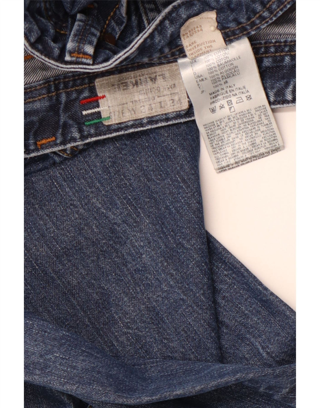DIESEL Masculino Larkee Straight Jeans W34 L34 Azul Algodão