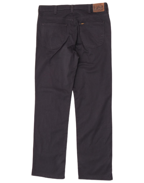 Lee Mens Brooklyn Calça Casual Reta W38 L34 Azul Marinho Algodão