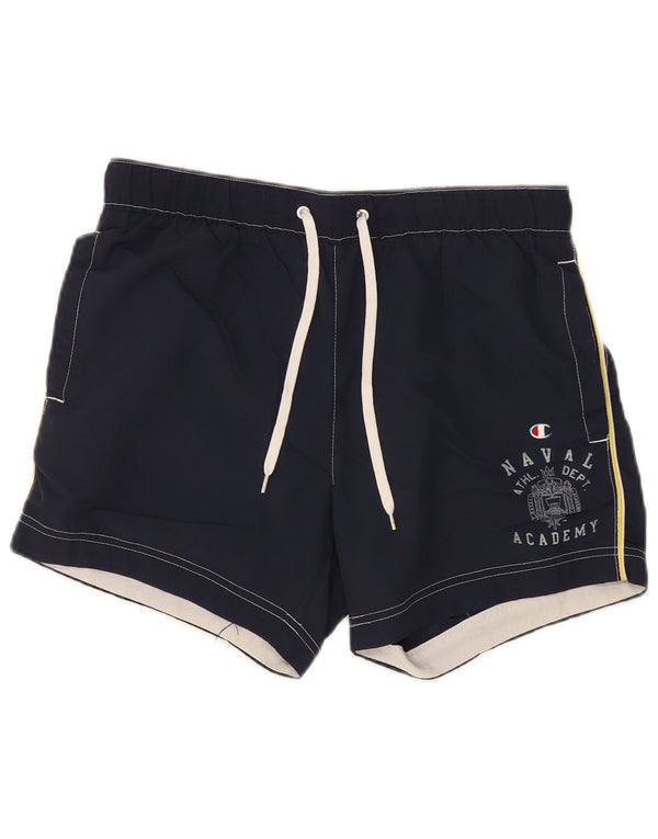 Shorts de natação femininos Champion UK 10 pequeno azul marinho