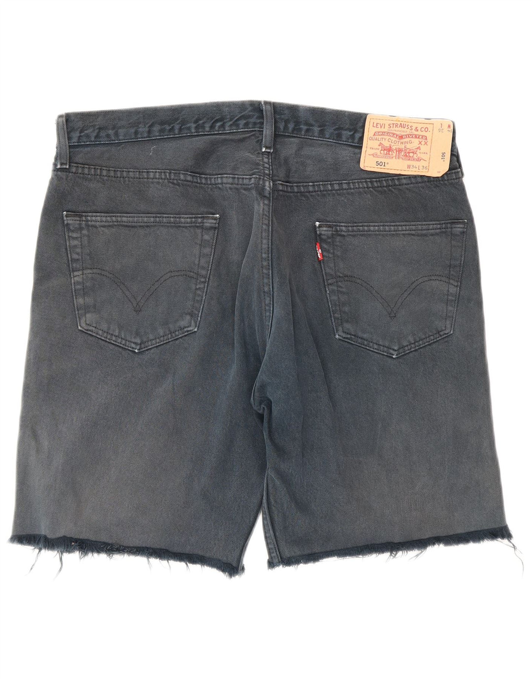 LEVI'S Masculino 501 Shorts Jeans W34 Grande Algodão Azul Marinho