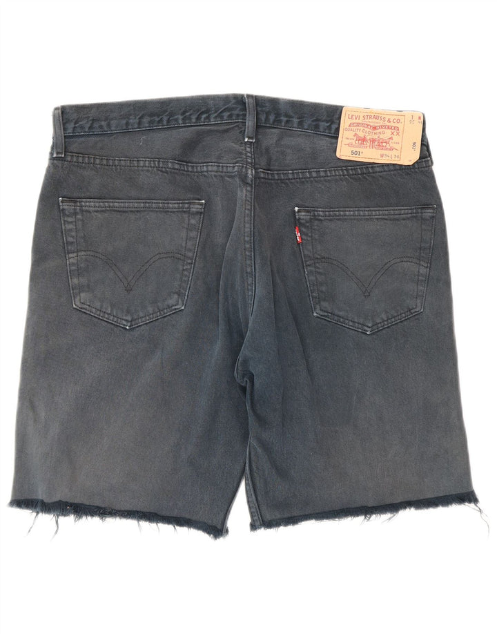 LEVI'S Masculino 501 Shorts Jeans W34 Grande Algodão Azul Marinho