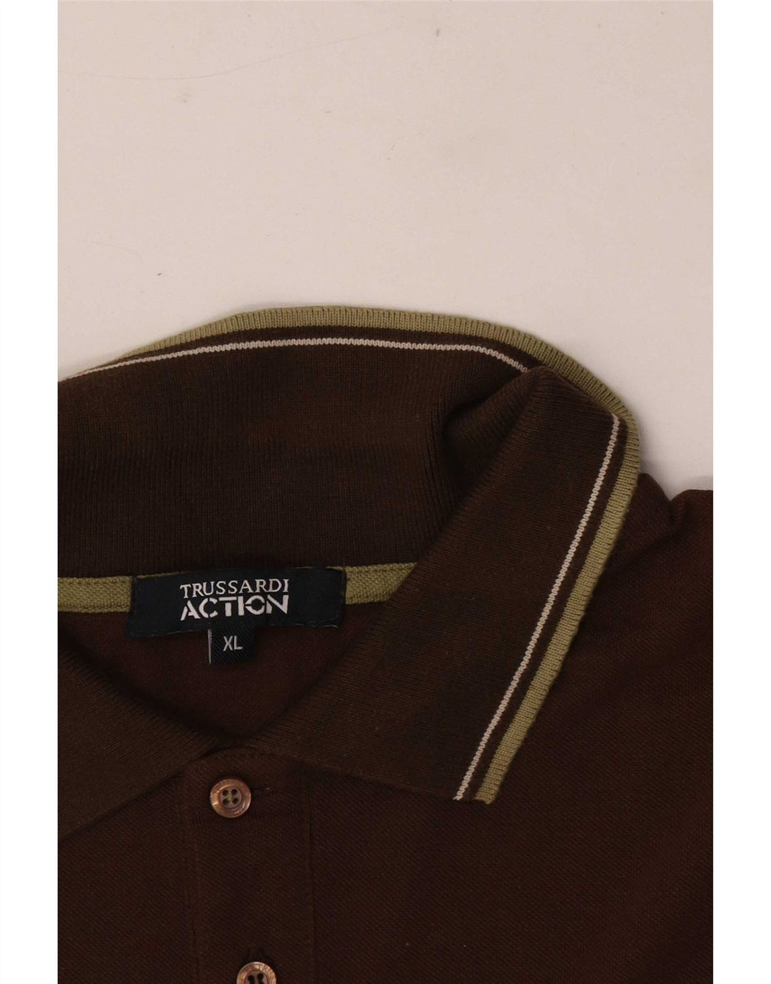 Camisa polo masculina Trussardi XL listrada marrom
