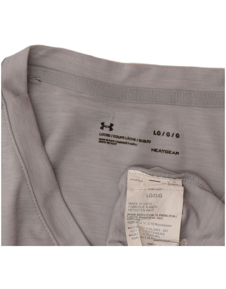 Camiseta masculina Under Armour Heat Gear grande poliéster cinza