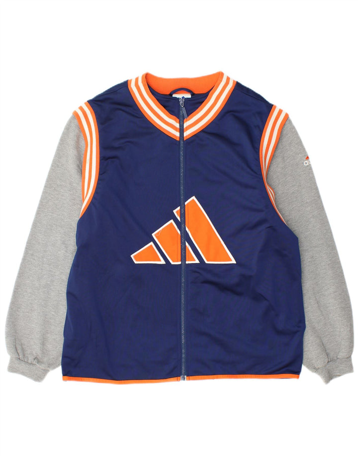 Adidas Mens Tracksuit Top Jacket UK 40/42 Médio Azul Marinho Colorblock