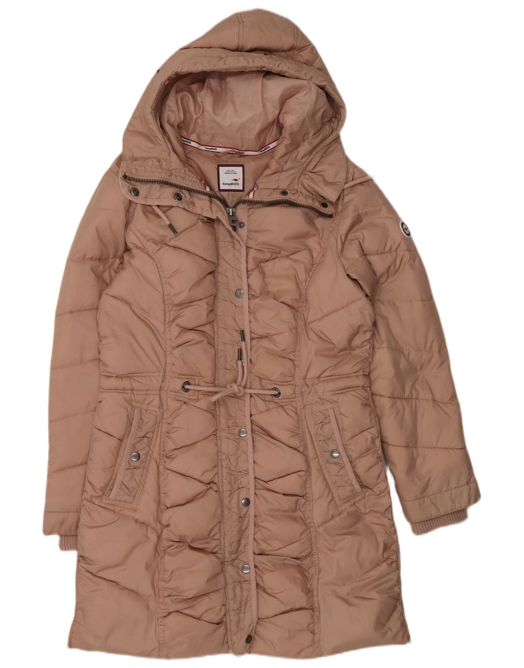 Jaqueta acolchoada com capuz feminina Kangaroos UK 12 poliacrílico rosa médio