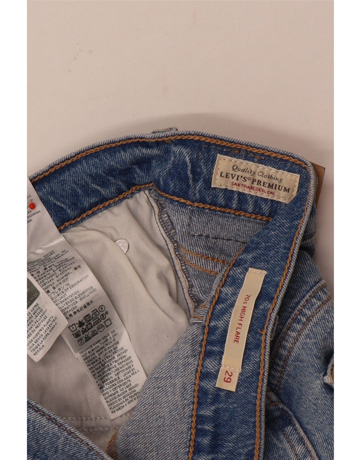 Calça jeans feminina Levi's com cintura alta e cintura alta W29 L32 algodão azul