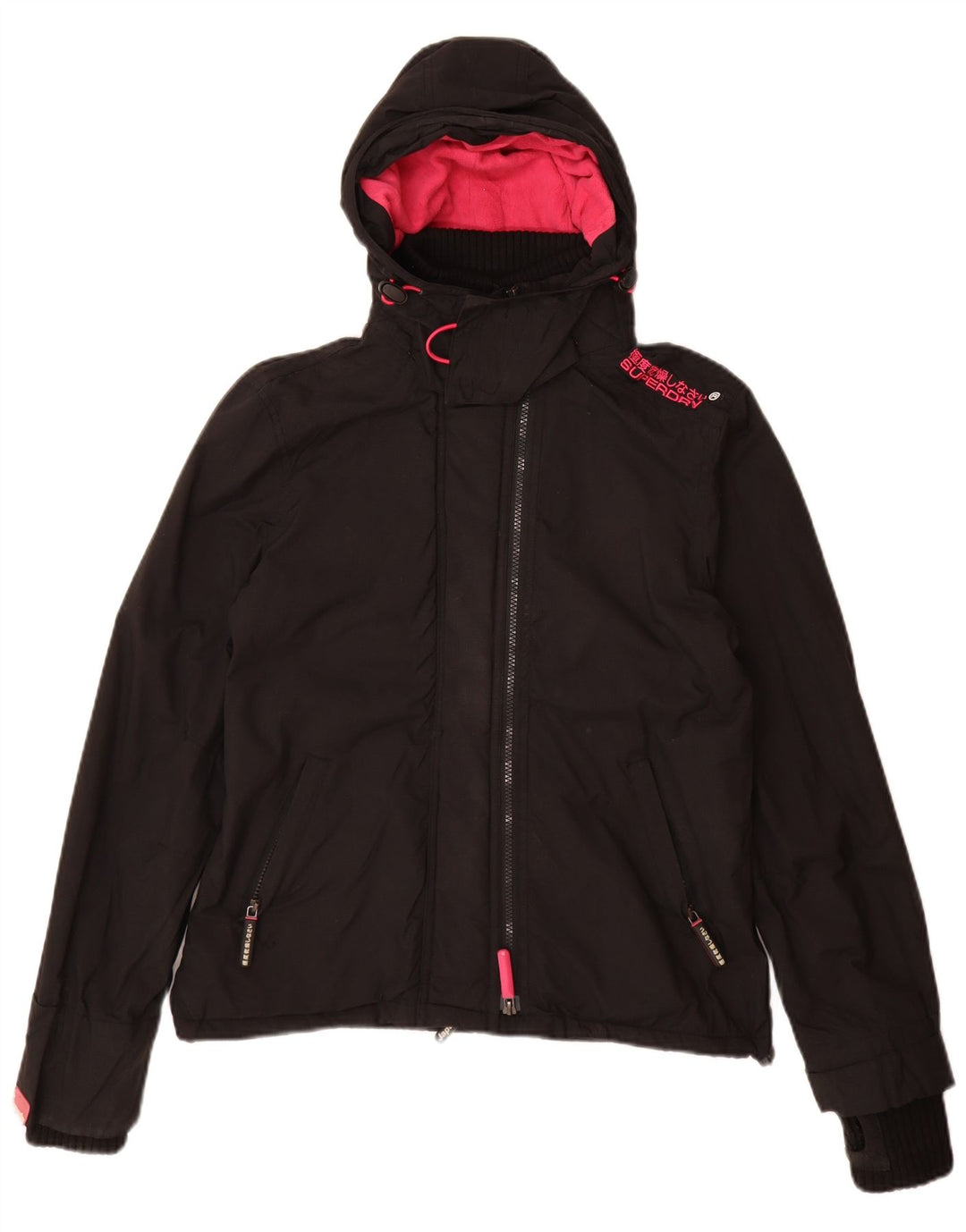 Jaqueta corta-vento feminina Superdry UK 14 médio preto nylon