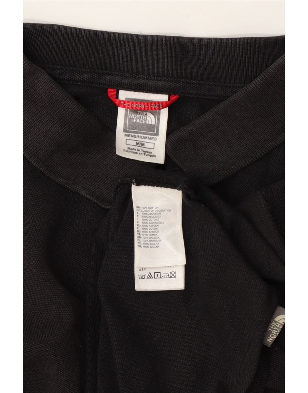 Camisa polo masculina The North Face algodão preto médio