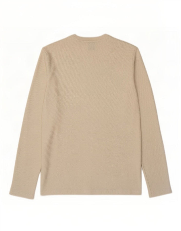 Zara Top masculino manga comprida pequeno algodão branco