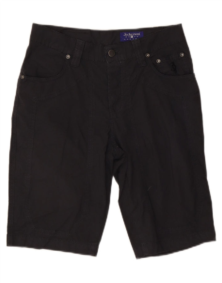Shorts casual feminino Jeckerson W30 algodão preto médio