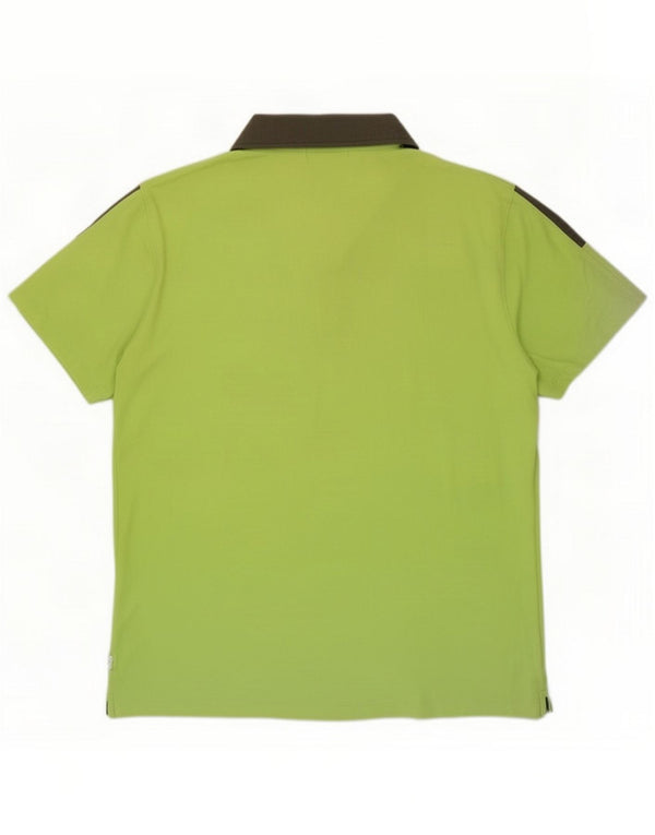 Calvin Klein Camisa polo masculina de rugby grande algodão verde