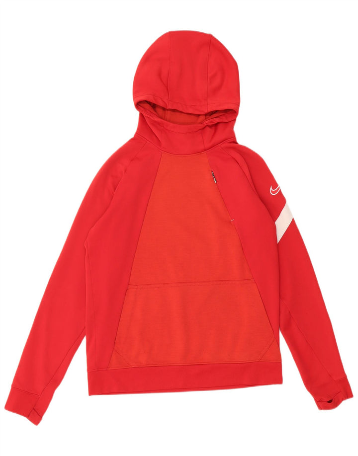 Jumper com capuz Nike Boys Dri Fit 12-13 anos grande poliéster vermelho