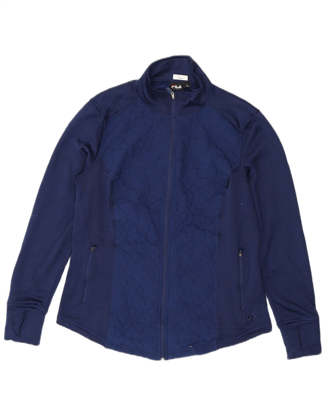 Jaqueta feminina FILA Tracksuit Top UK 16 grande poliéster azul marinho