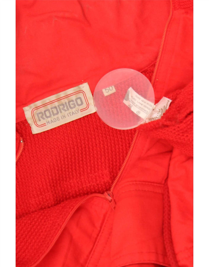 Suéter masculino Rodrigo Anorak com zíper e gola IT 50 médio vermelho lã nova