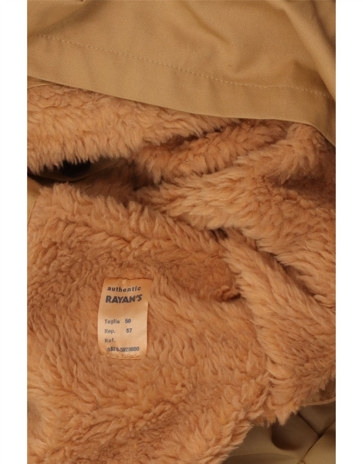 Jaqueta Parka masculina VINTAGE com capuz IT 50 grande bege