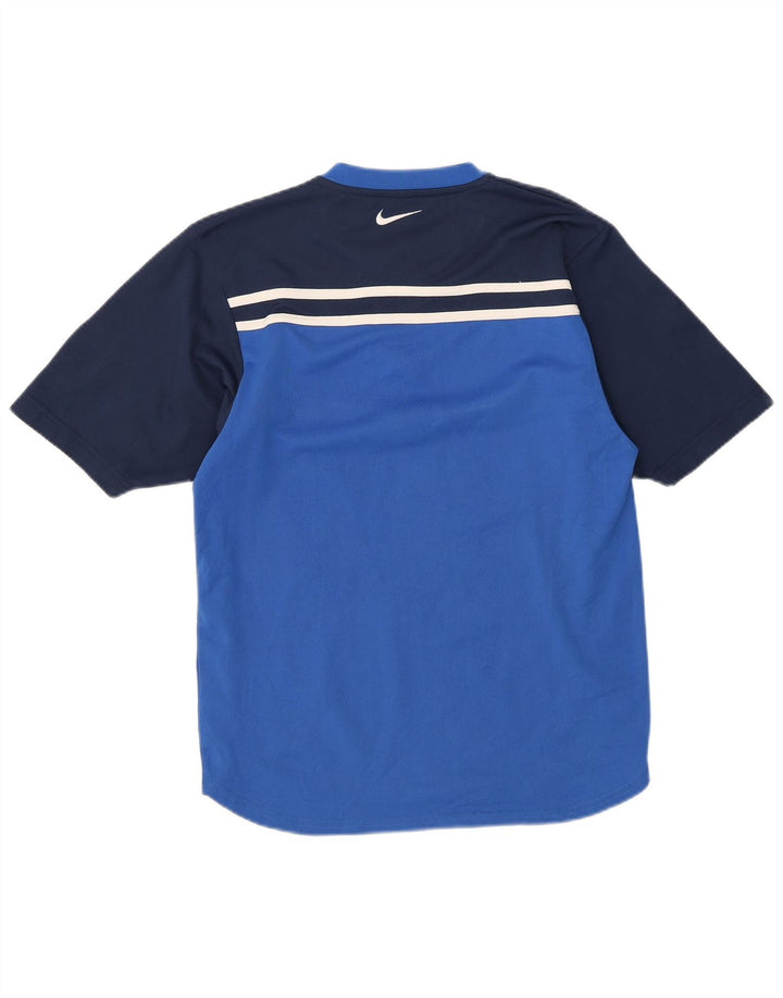 Camiseta masculina Nike Top pequeno azul colorblock poliéster