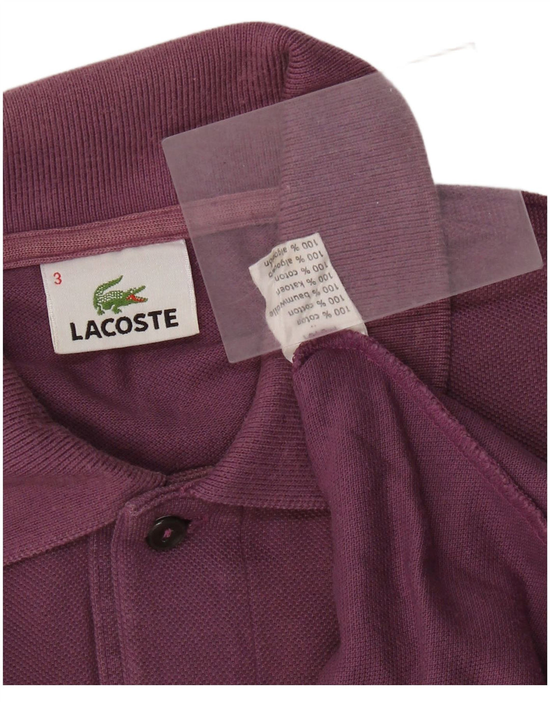 Camisa polo masculina Lacoste tamanho 3 pequeno algodão roxo
