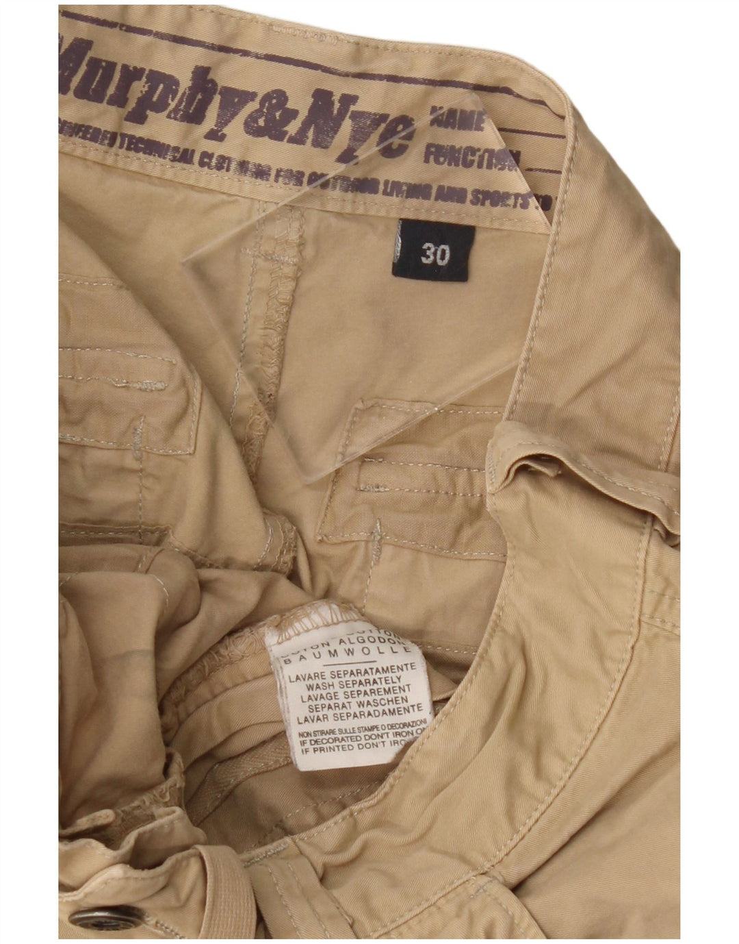 Calça cargo reta feminina Murphy & Nye W30 L30 algodão bege