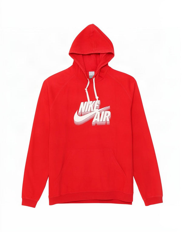 Nike Mens Graphic Hoodie Jumper UK 45/47 XL Algodão Vermelho
