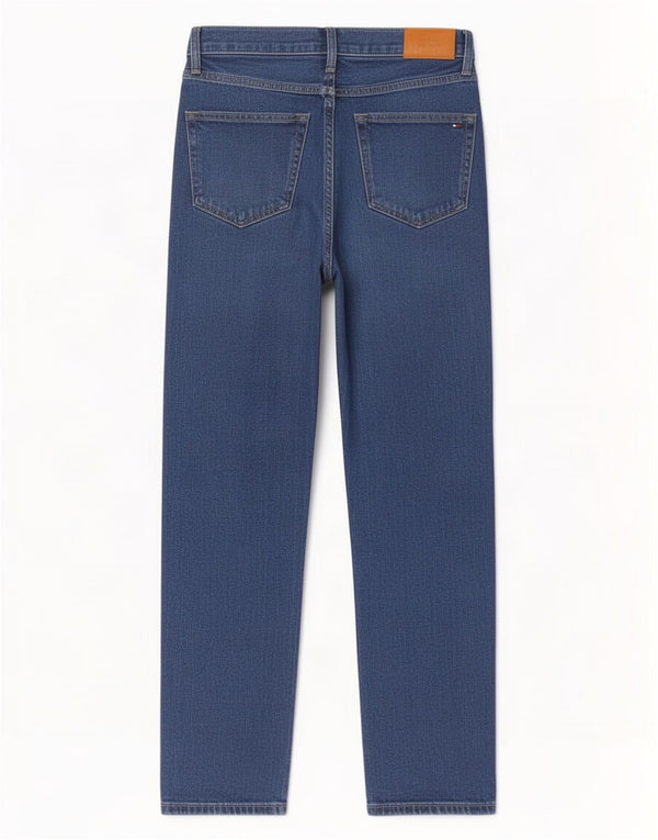 Jeans Tommy Hilfiger feminino clássico reto W26 L28 algodão azul